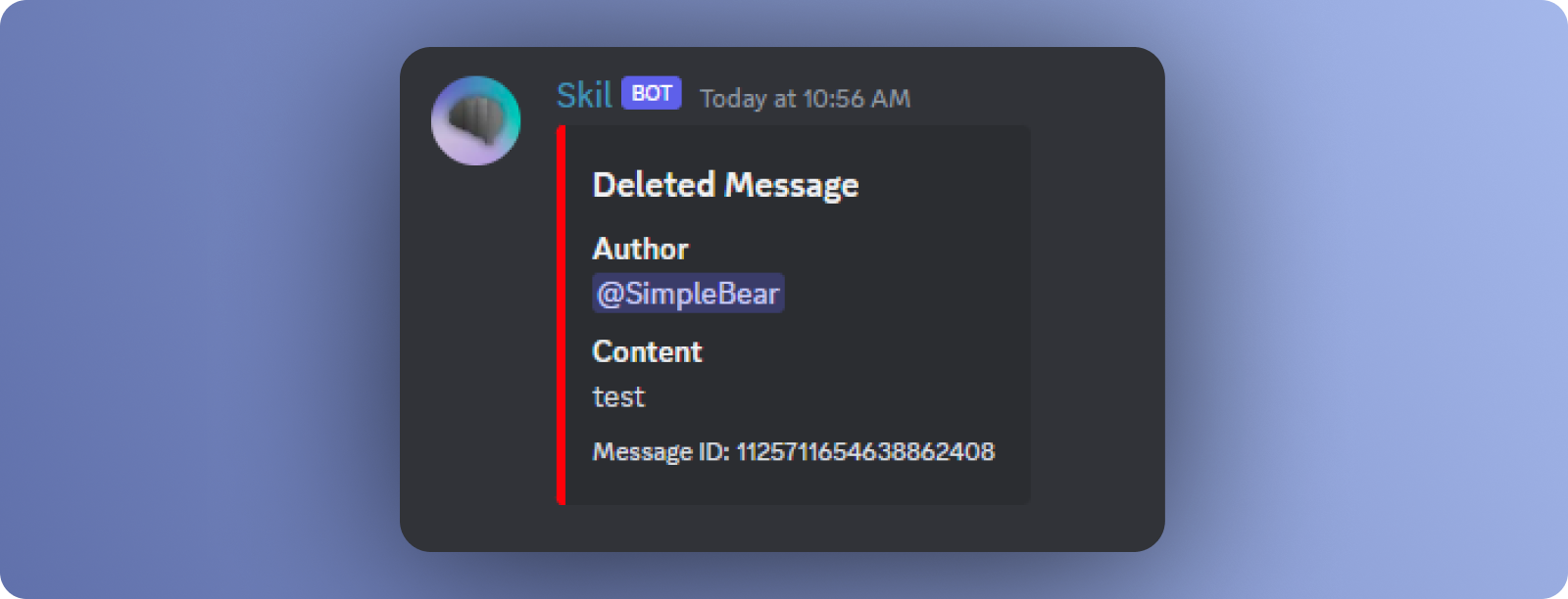A deleted message log.